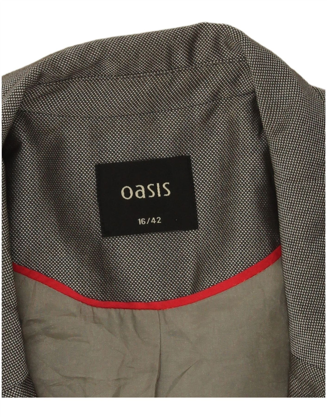 Oasis Chaqueta tipo blazer con 1 botón y manga 3/4 para mujer UK 46 Poliéster gris grande