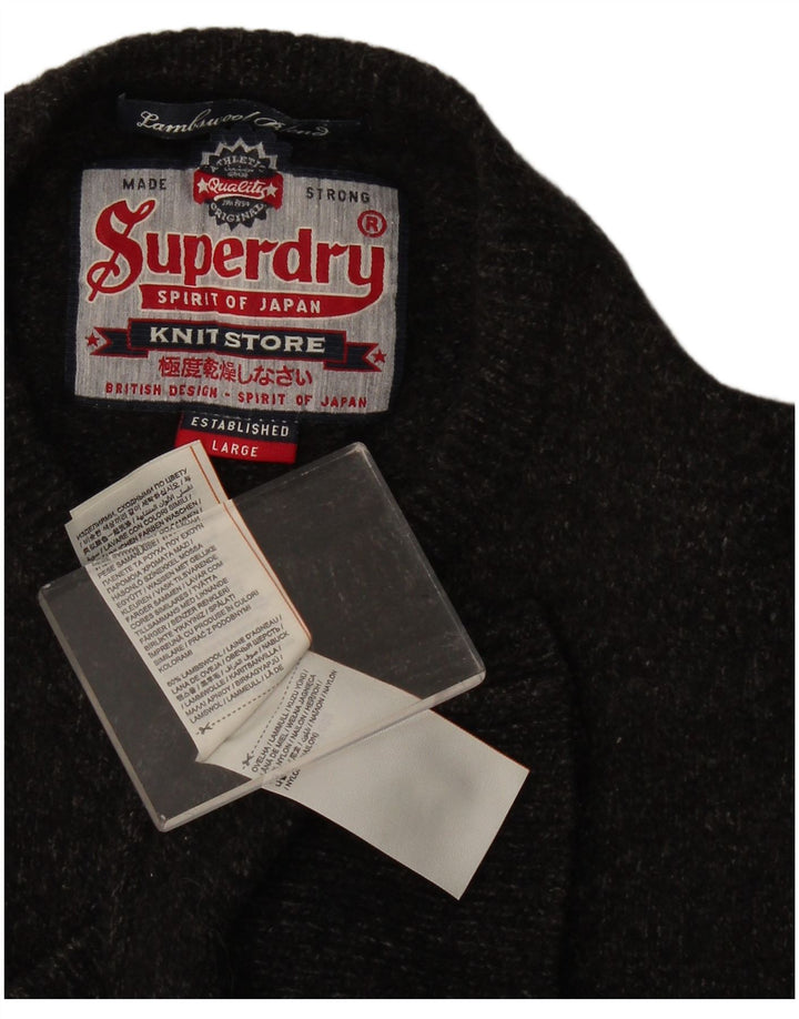 Superdry Jersey De Cuello Redondo Para Hombre De Lana De Cordero Gris Grande