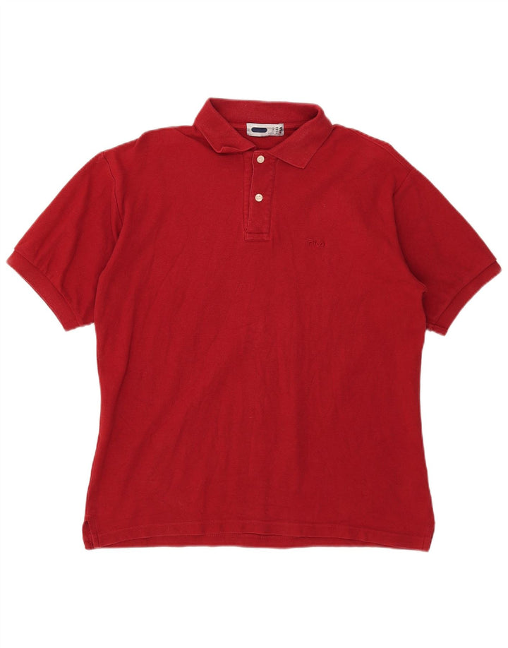 FILA Polo para hombre IT 48 Small Rojo Algodón
