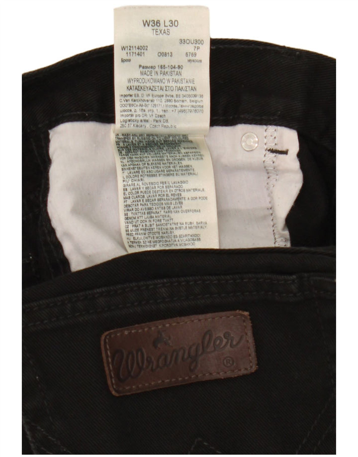 Wrangler Vaqueros Rectos Texas Mujer W36 L30 Algodón Negro