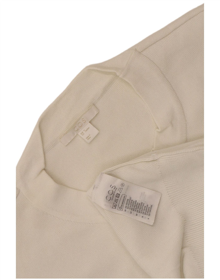 Cos Jersey de cuello redondo para mujer UK 14 Viscosa blanca mediana
