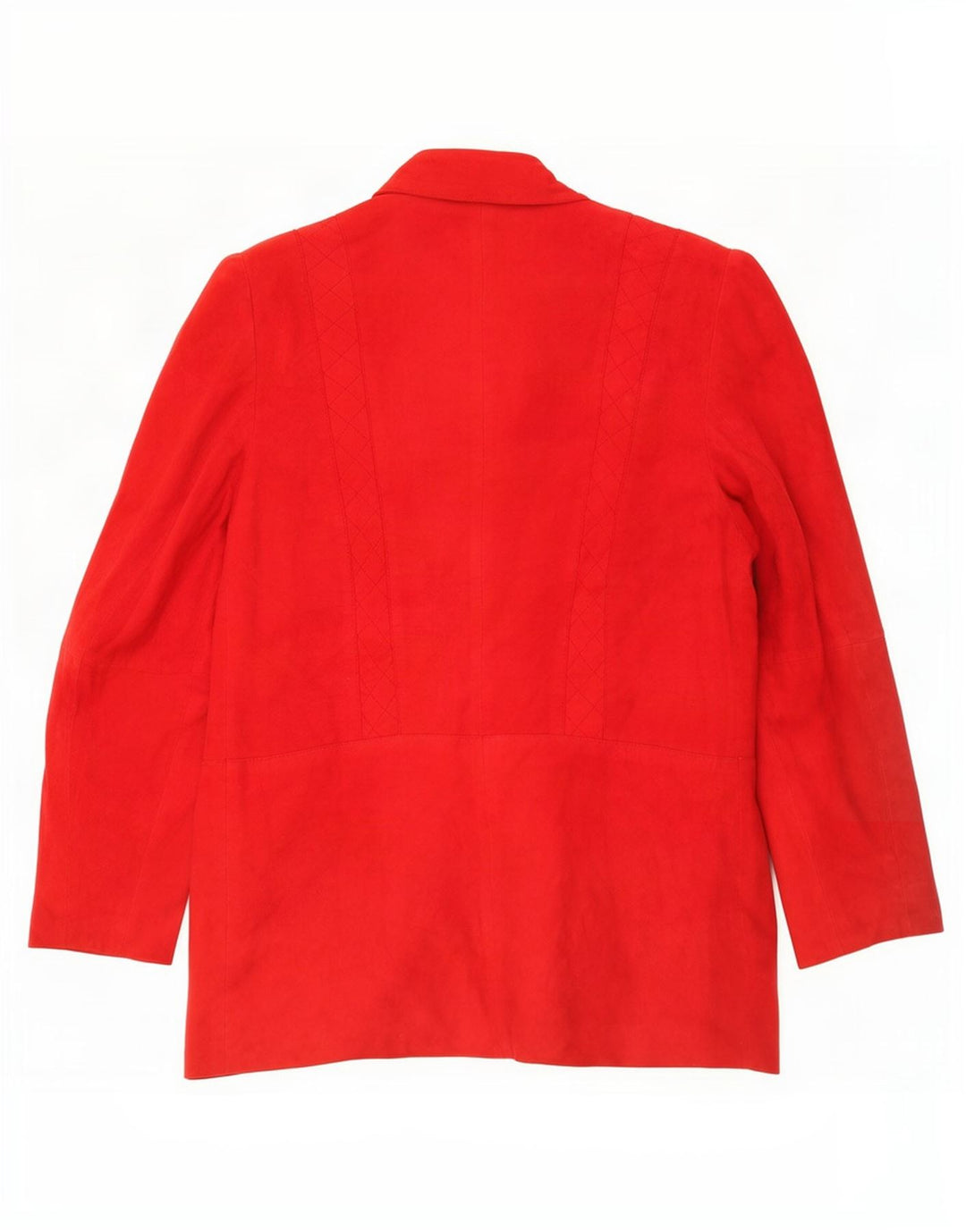Vintage mujer 1 botón ante Blazer chaqueta Reino Unido 12 rojo medio