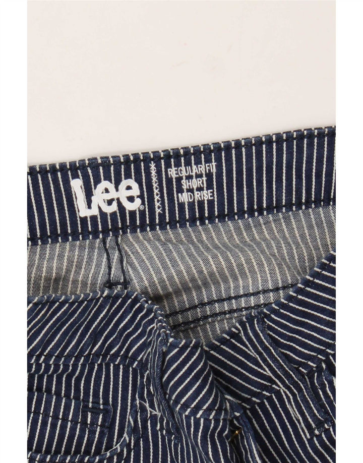 Pantalones cortos casuales de talle medio para mujer Lee W30 Medium Navy Blue Pinstripe