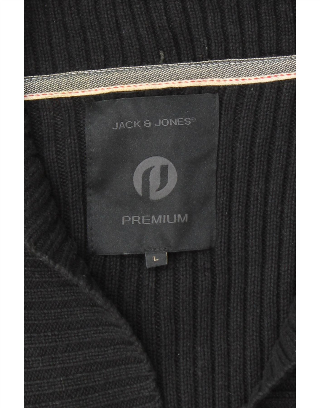 Jack & Jones Hombre Cárdigan Suéter Grande Algodón Negro
