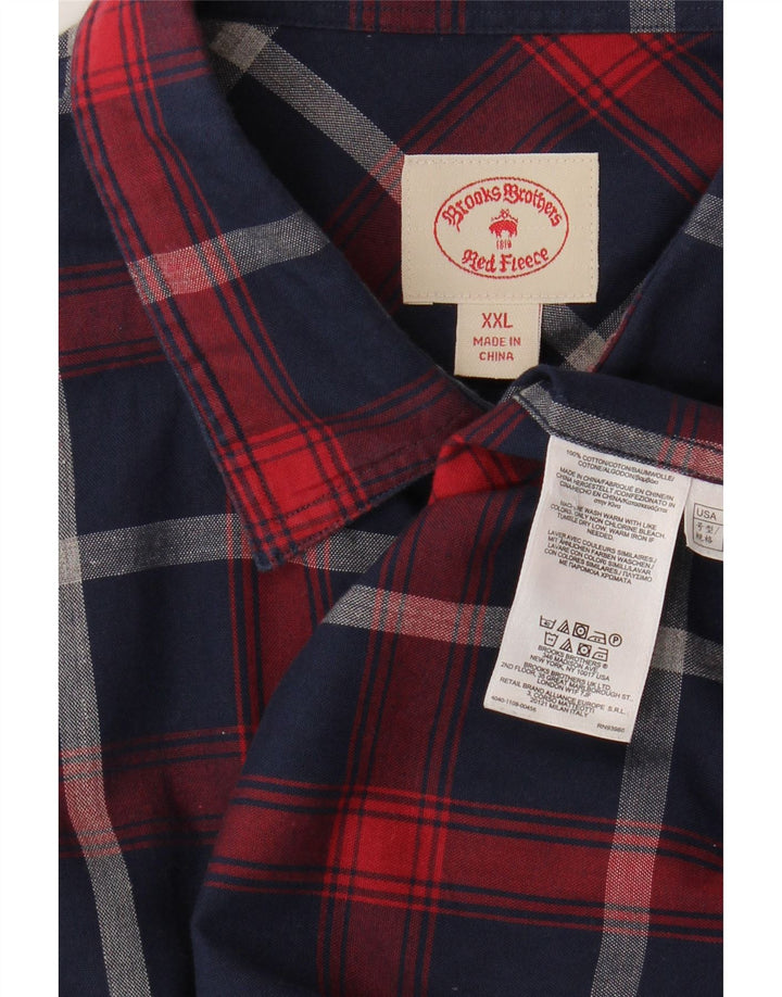Brooks Brothers Camisa para hombre 2XL Azul marino Cuadros Algodón