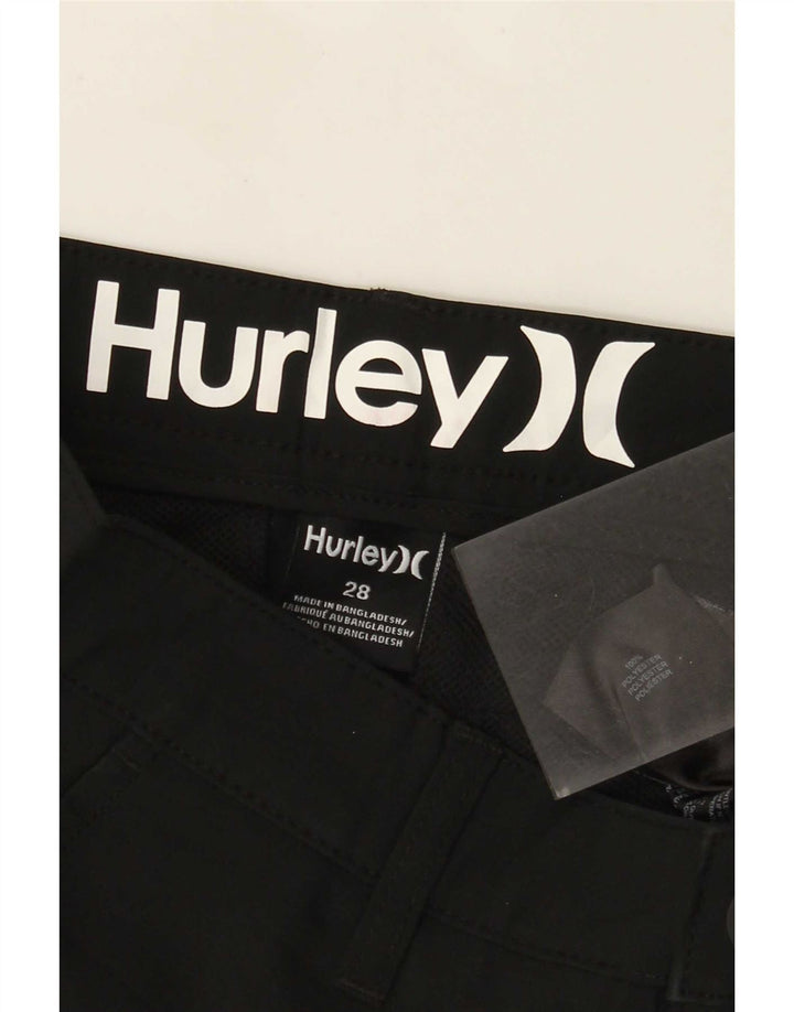 Hurley Pantalones cortos chinos para hombre W28 Small Poliéster negro