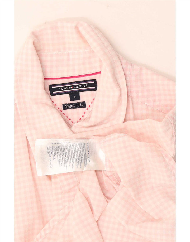 Tommy Hilfiger Camisa de manga corta para mujer US 4 Small Pink Gingham