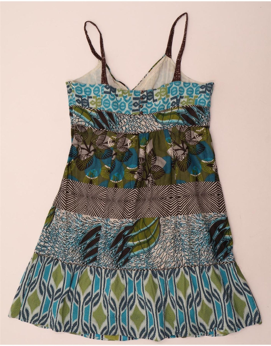 MONSOON Vestido de verano para mujer UK 40 Grande Algodón de patchwork multicolor