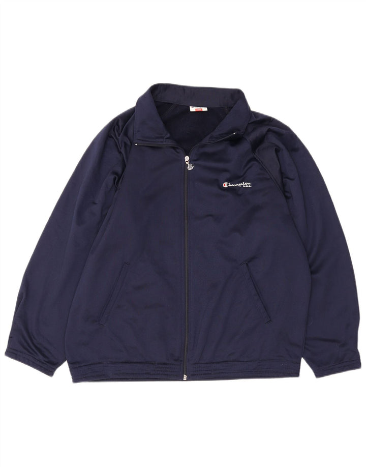 Champion Chaqueta De Chándal Para Hombre Grande Poliéster Azul Marino