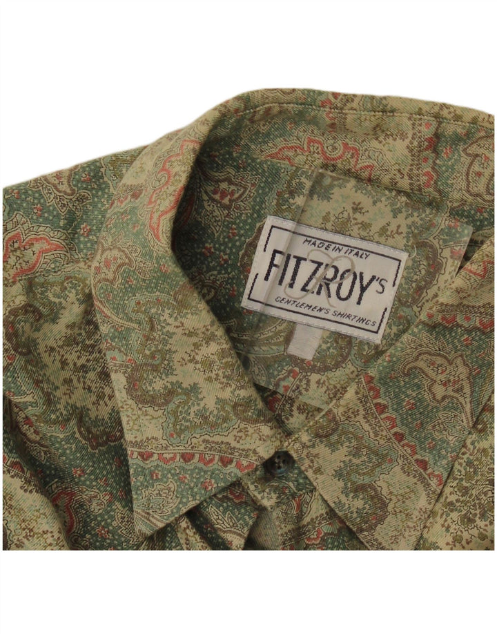 Camisa de franela vintage para hombre grande caqui paisley