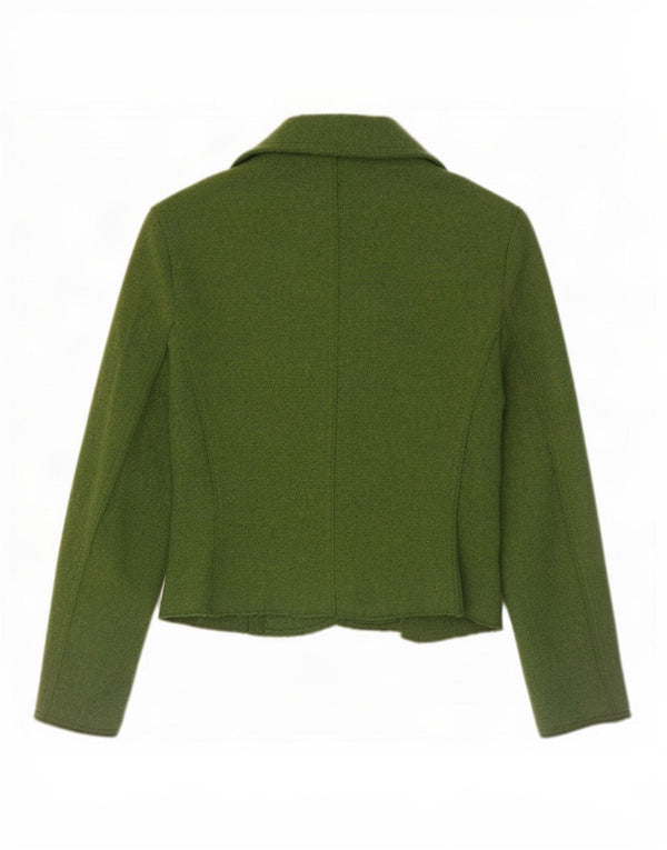 Marks & Spencer Chaqueta tipo blazer de 2 botones para mujer UK 10 Small Green Wool