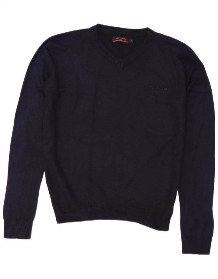 PIERRE CARDIN Jersey con cuello en V para hombre Small Azul marino