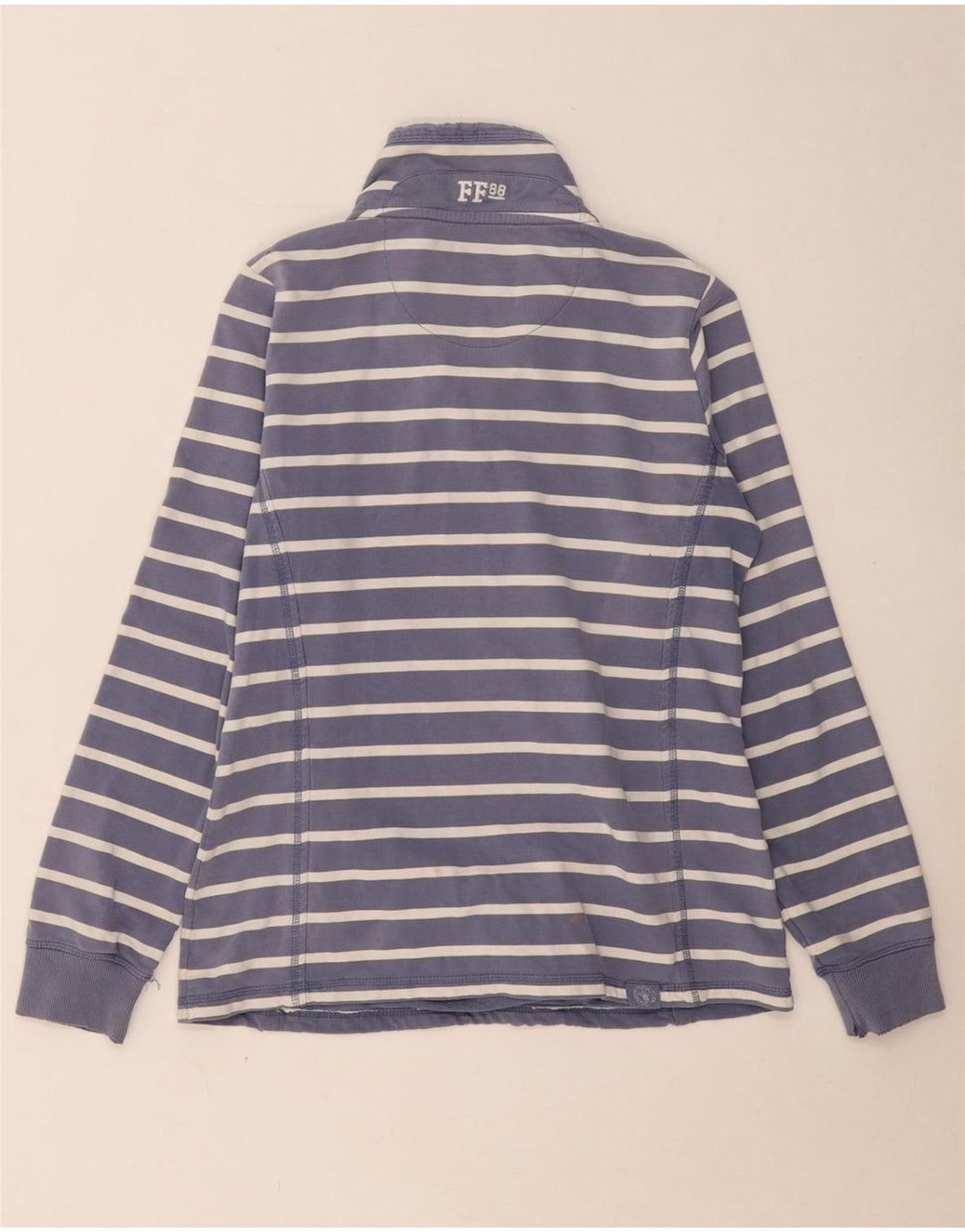 FAT FACE Sudadera extragrande para mujer UK 10 Small Azul marino a rayas