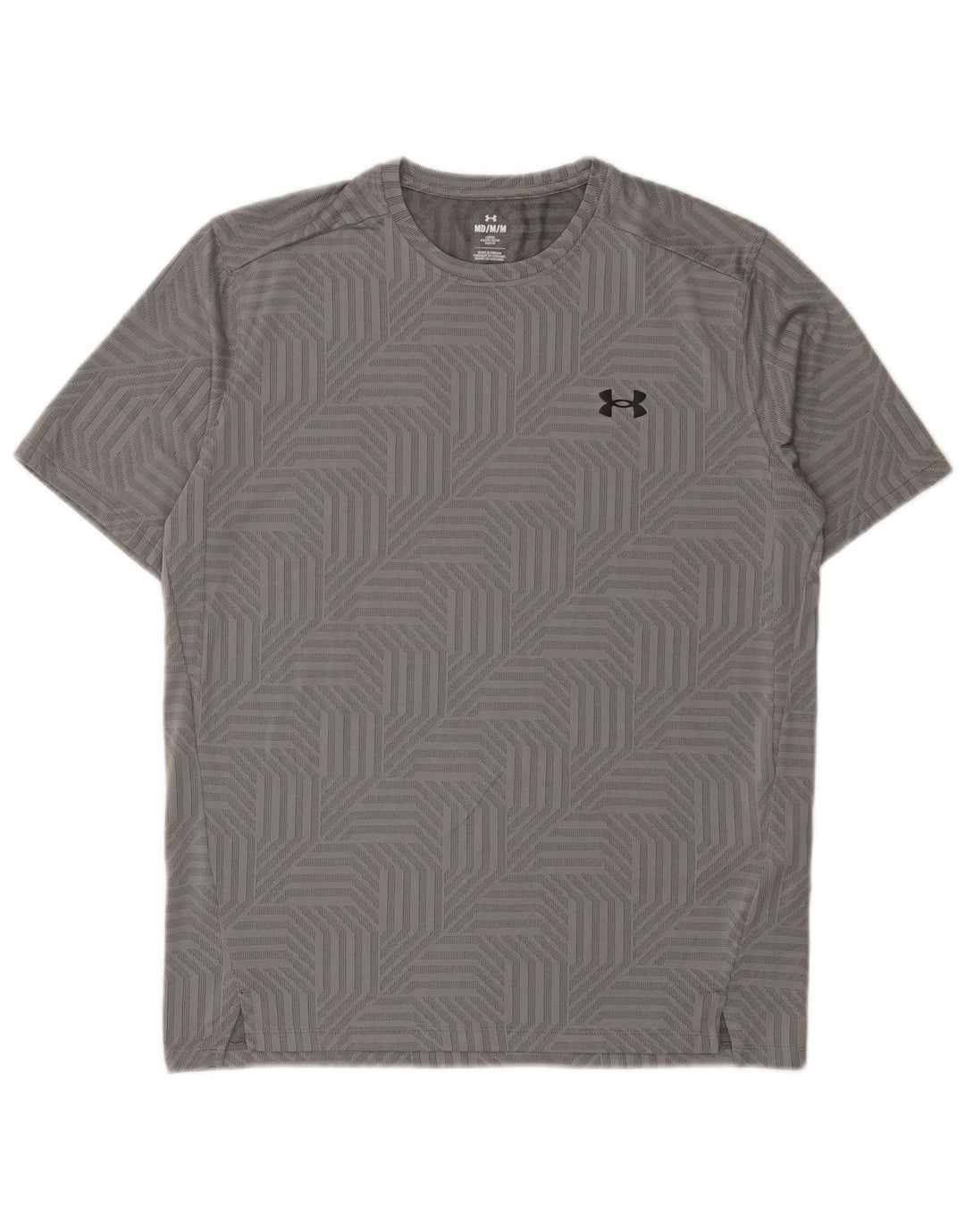 Camiseta Under Armour Hombre Top Gris Medio Poliéster Geométrico