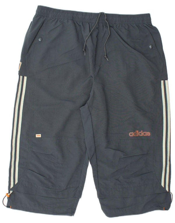 Adidas - Bermudas deportivas para hombre, talla 2XL, poliamida gris