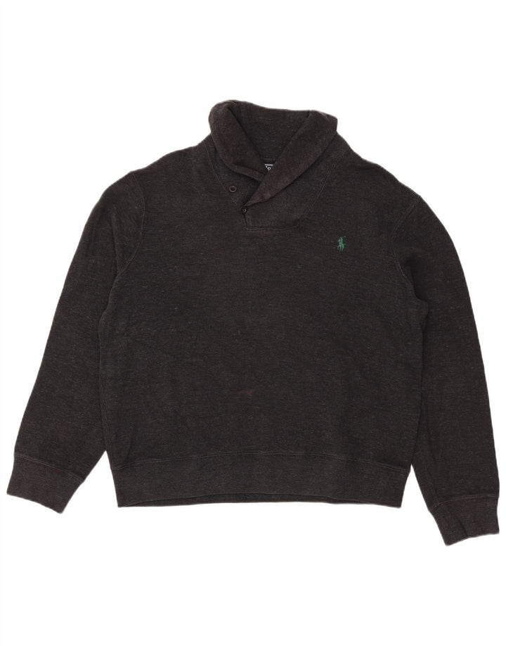 Polo Ralph Lauren - Sudadera con cuello chal para hombre, talla grande, color gris