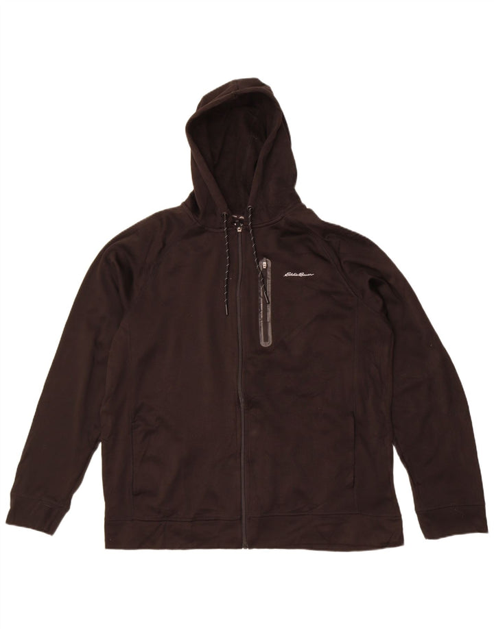 Eddie Bauer Sudadera con capucha y cremallera para hombre XL Poliéster negro