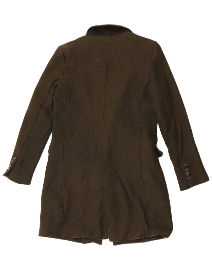 Zara Mujer Abrigo UK 10 Small Lana Caqui