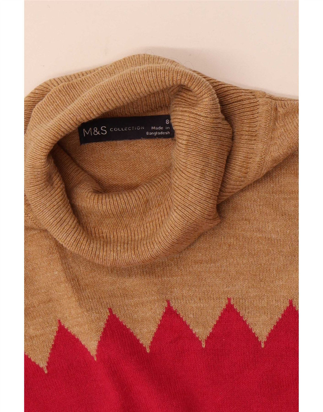 Marks & Spencer Suéter tipo jersey con cuello vuelto para mujer UK 8 Small Multicolor