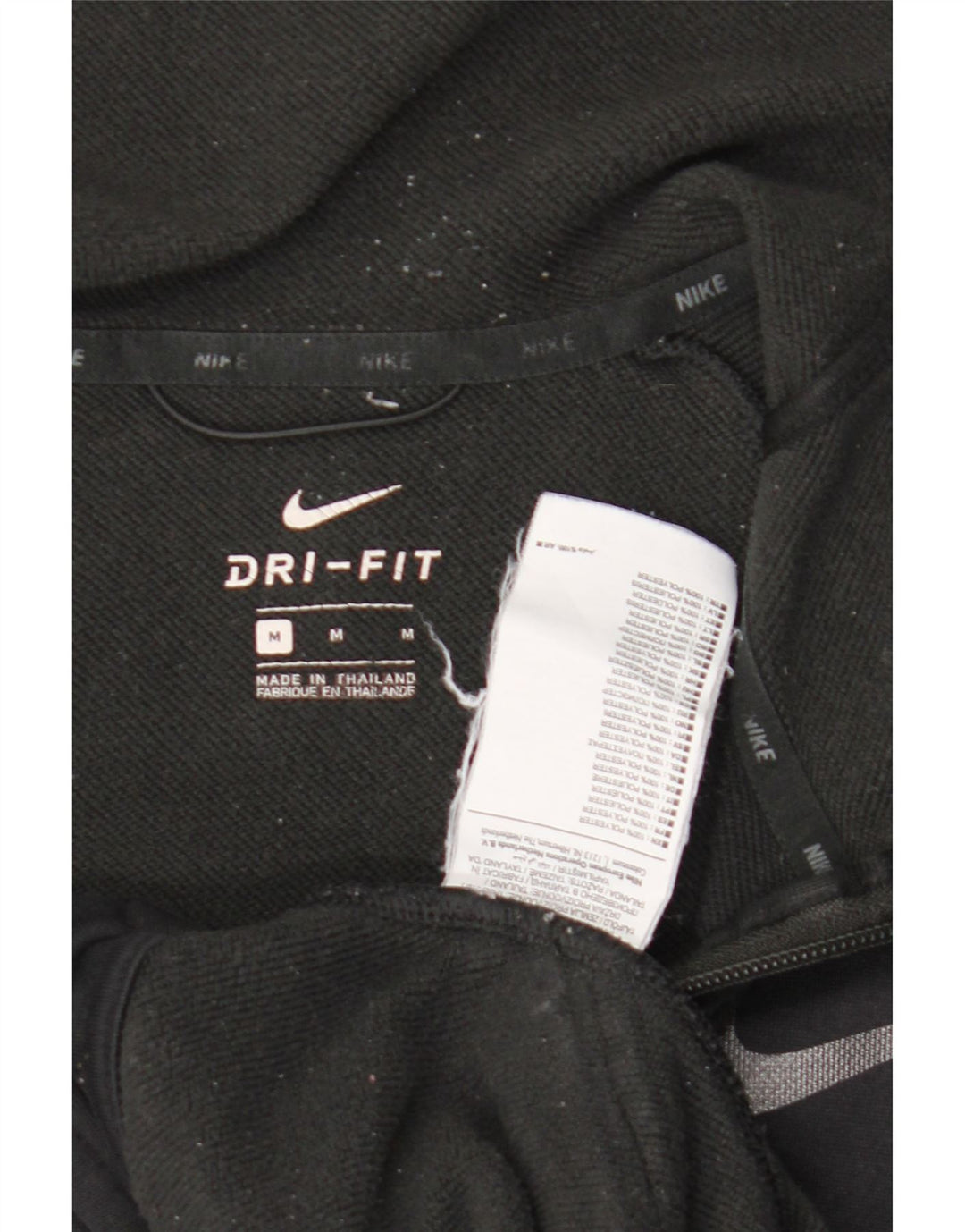 Nike Dri Fit Sudadera con capucha y cremallera para hombre, poliéster negro mediano