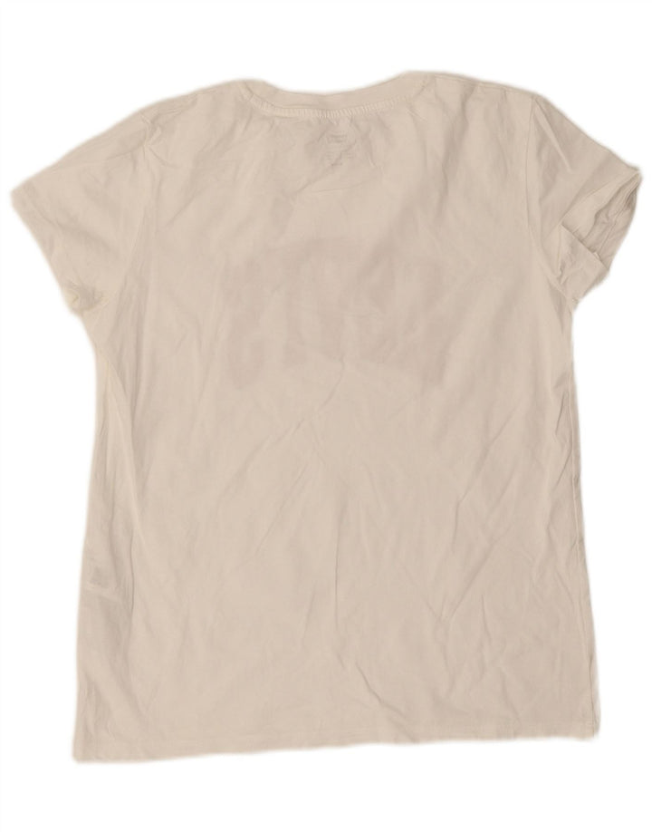 Levi's Camiseta gráfica para mujer Top UK 44 Algodón blanco mediano