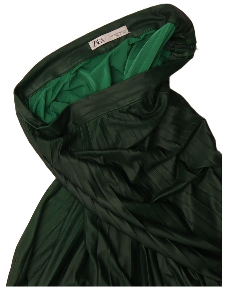 Zara Mujer Falda Plisada Mediana W28 Verde