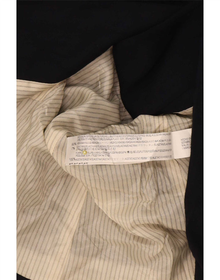 Zara Mujer Chaqueta Blazer De 1 Botón UK 40 XL Viscosa Azul Marino