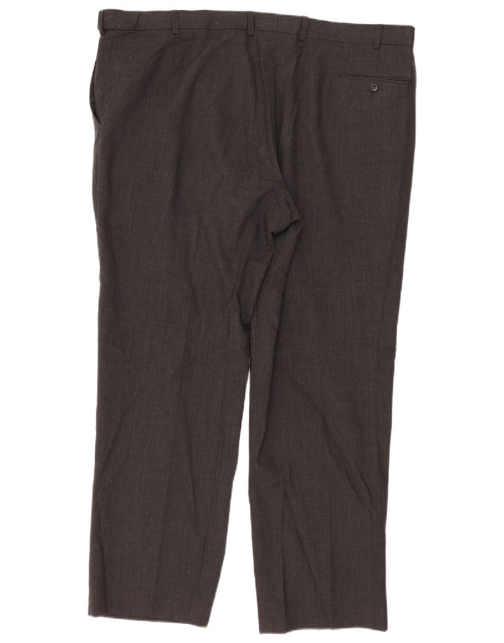 Marks & Spencer Pantalón de traje de corte regular para hombre W44 L31 Lana gris