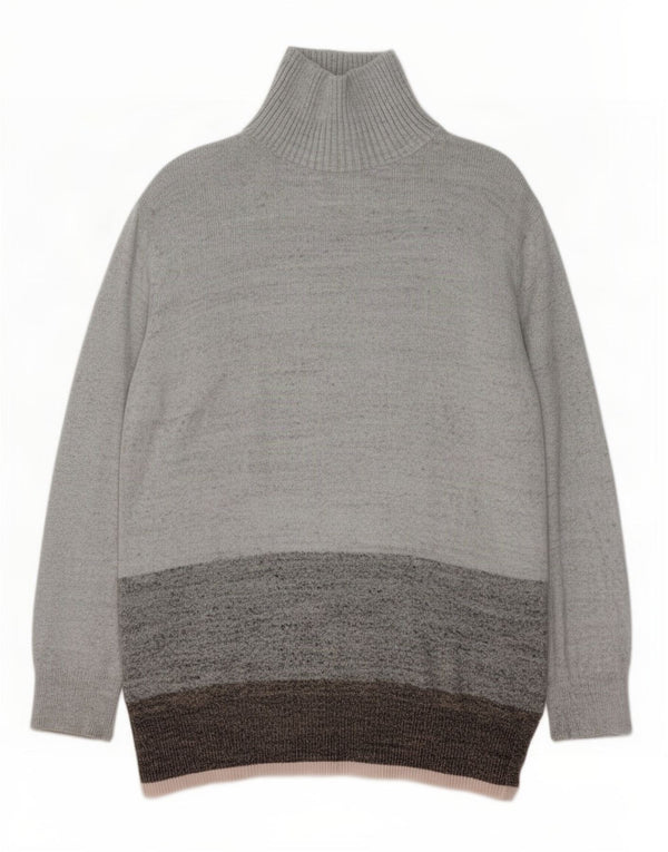 Gap Jersey con Cuello Alto para Mujer UK 40 XL Algodón Color Block Gris
