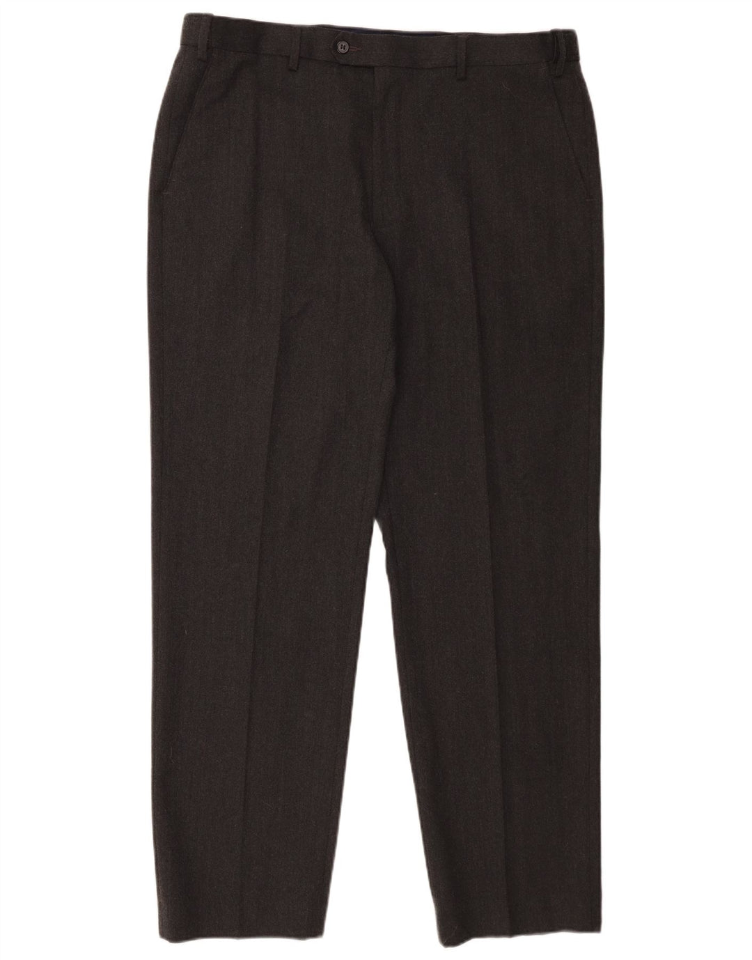 Marks & Spencer Pantalón de traje recto para hombre W38 L31 Algodón gris