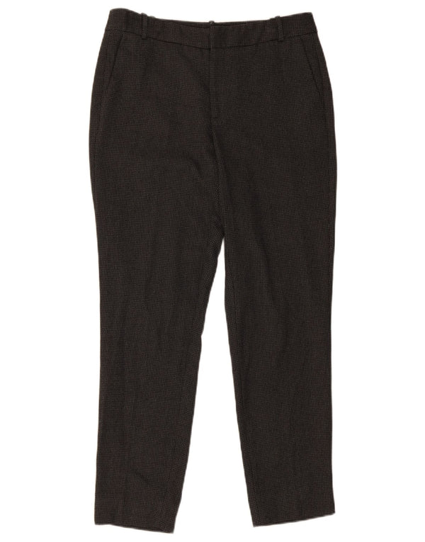 Zara Mujer Pantalón De Traje Slim EU 36 XS W26 L28 Gris Argyle/Diamond