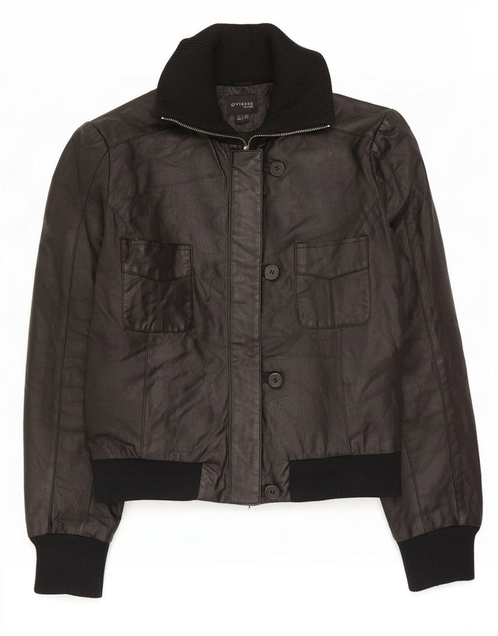 Oviesse Chaqueta de cuero para mujer IT 46 Grande Negro