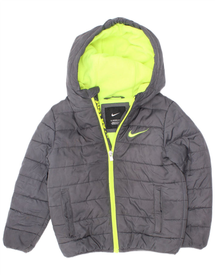 Nike Chaqueta acolchada con capucha para niño 3-4 años Gris Poliéster