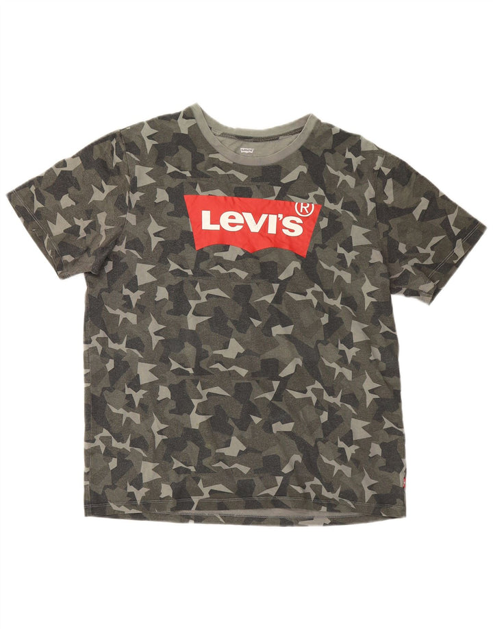 Levi's Camiseta gráfica para hombre Top grande de algodón con camuflaje multicolor