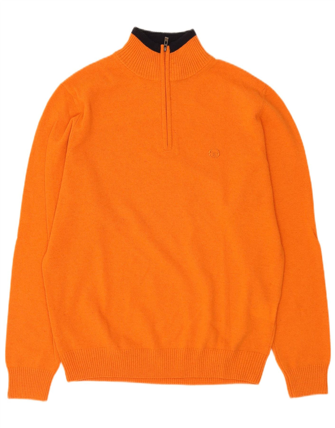 Sergio Tacchini - Jersey para hombre con cuello y cremallera, talla grande, lana naranja