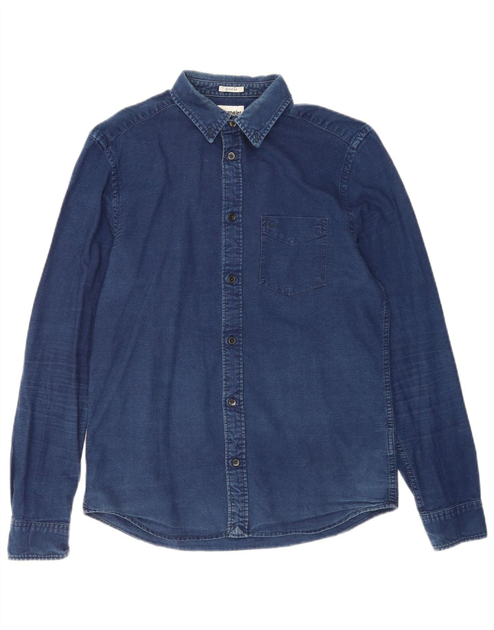 Wrangler Camisa Vaquera Para Hombre Pequeña Algodón Azul Marino