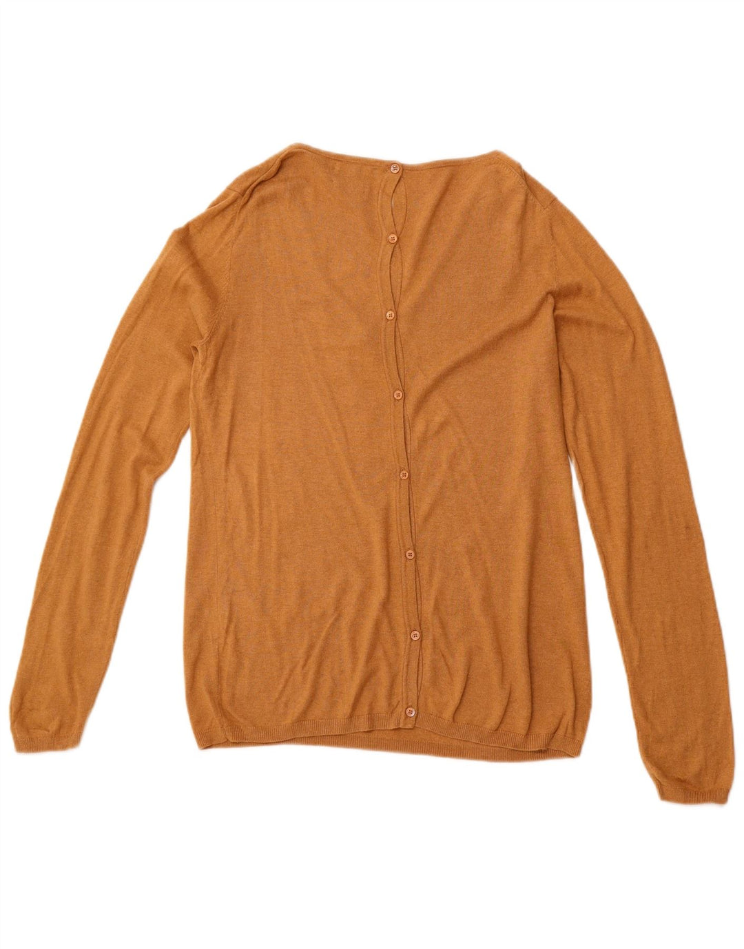 MASSIMO DUTTI Jersey con cuello en V para mujer UK 44 Grande Algodón marrón