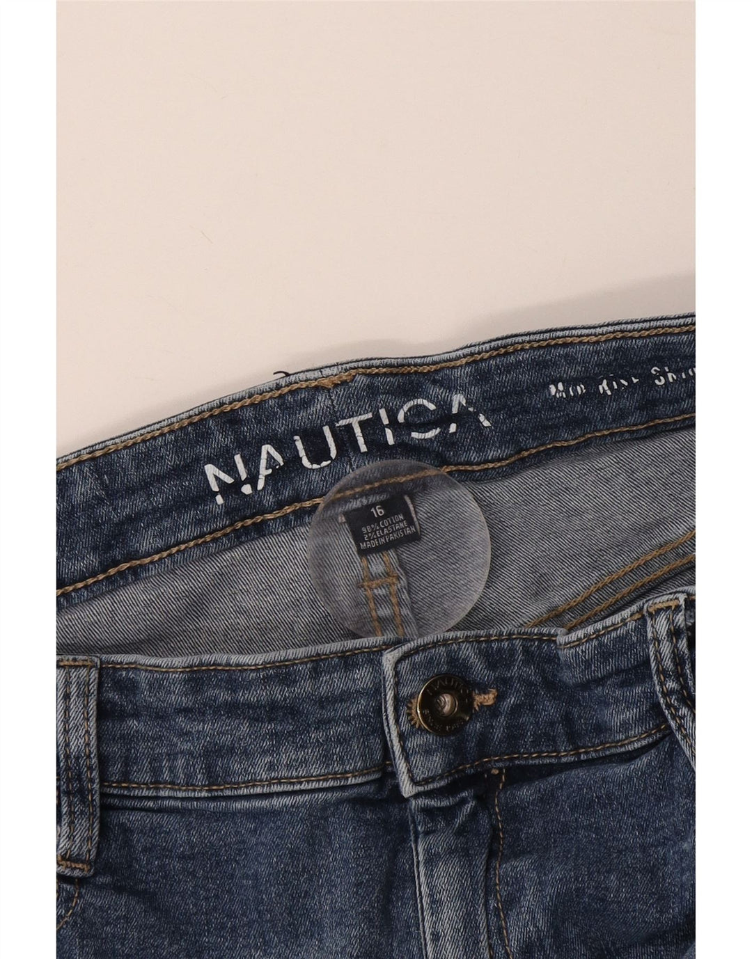 Nautica Vaqueros pitillo de talle medio para mujer UK 16 Large W34 L29 Algodón azul