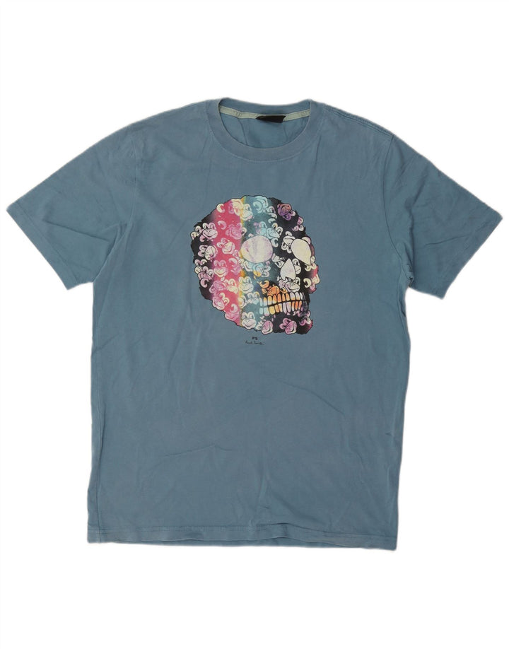 Paul Smith Camiseta gráfica para hombre Top Algodón azul medio