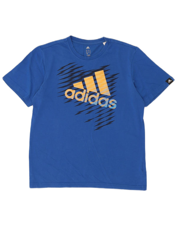 Adidas Mens Climalite Graphic Camiseta Top Algodón Azul Medio