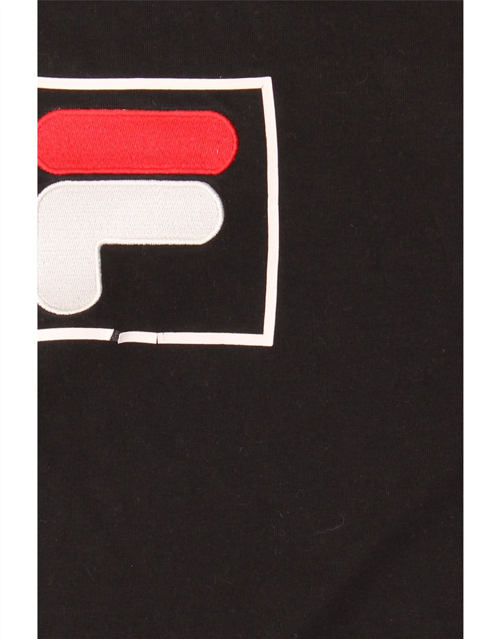 Fila Camiseta gráfica para hombre Top Medium Black Cotton