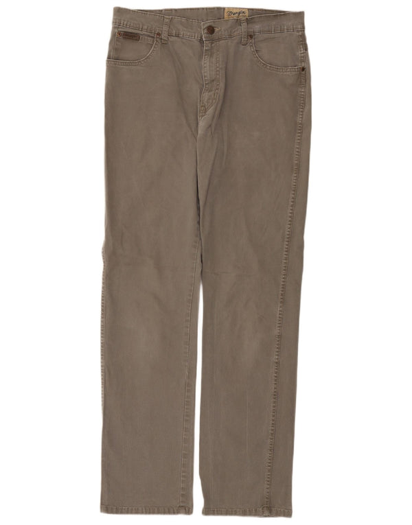 Wrangler Pantalones casuales rectos elásticos Texas para hombre W34 L32 Algodón gris
