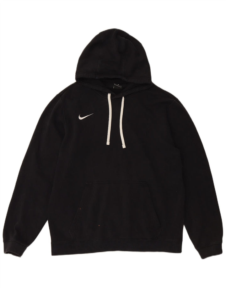 NIKE Sudadera con capucha para hombre, talla grande, algodón negro