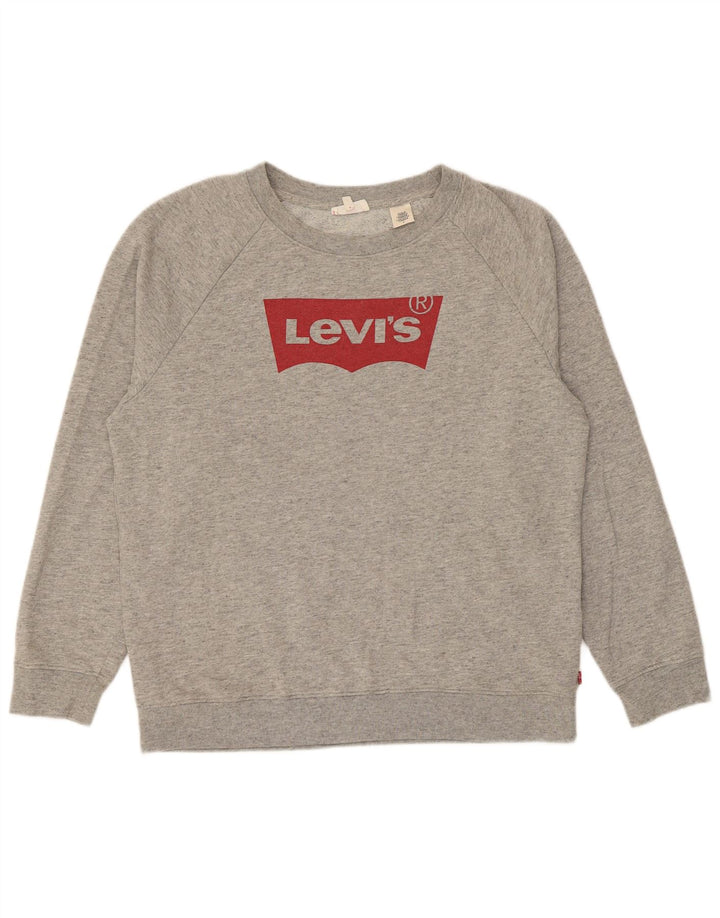 Levi's Sudadera extragrande con gráfico para mujer UK 44 Gris medio moteado
