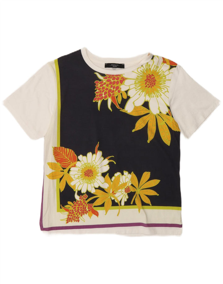 Max Mara Camiseta de fin de semana para mujer Top UK 10 Small White Floral