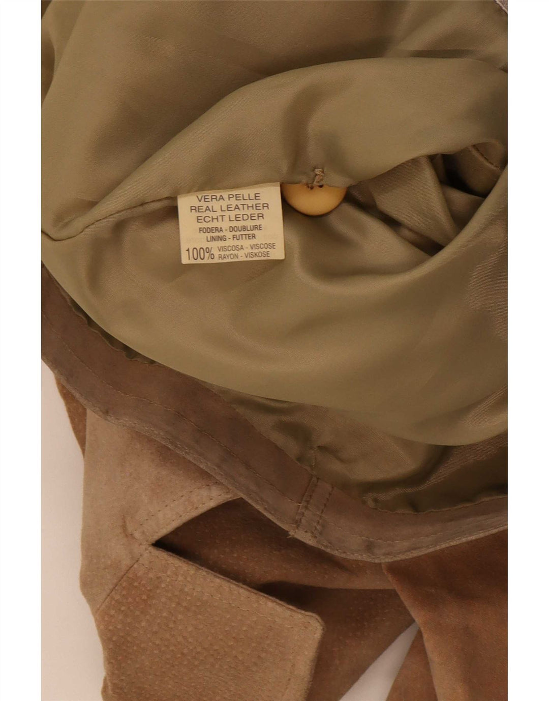 Donna Pelle Chaqueta de ante para mujer IT 44 Cuero beige medio
