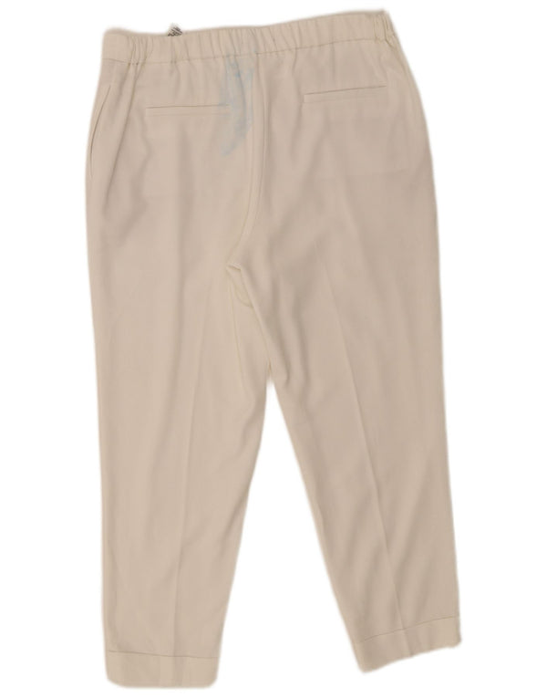 Marks & Spencer Pantalones chinos con pinzas para mujer UK 40 Large W32 L25 Blanco