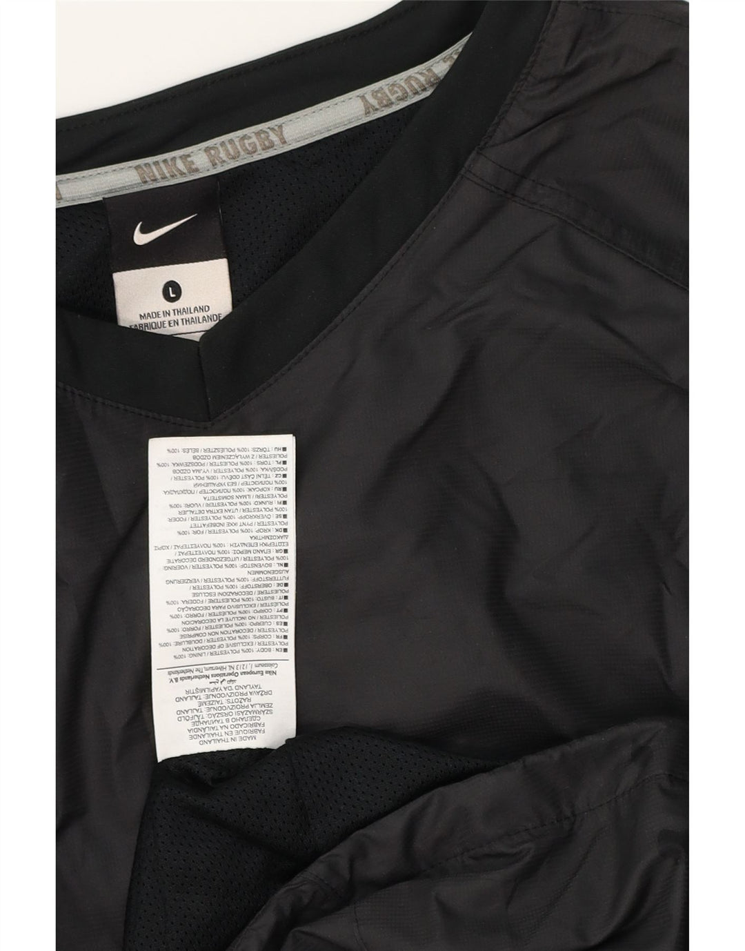 NIKE Hombre Jersey Chándal Top Grande Poliéster Negro