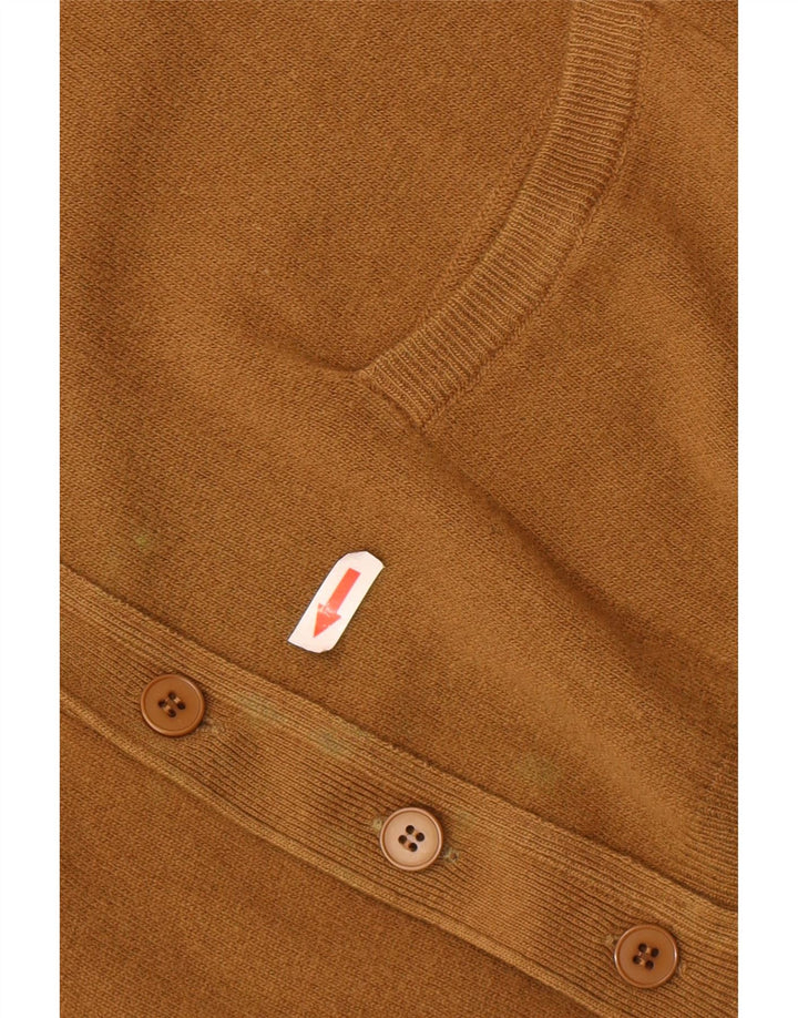 BENETTON Cárdigan para hombre IT 48 Lana de cordero marrón medio
