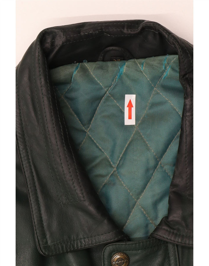 Chaqueta de cuero vintage para hombre IT 58 4XL cuero verde